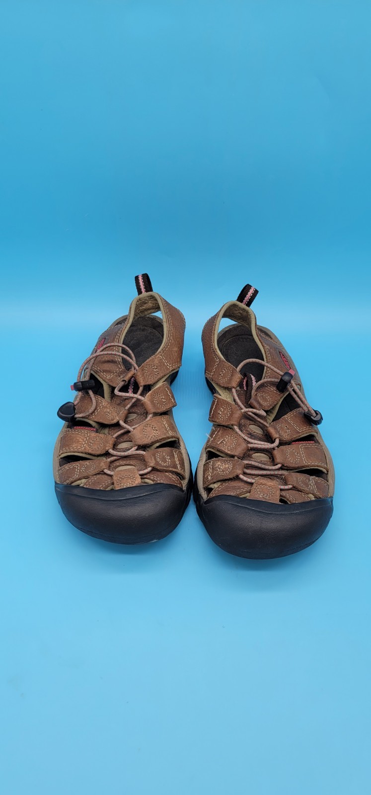 Sandali da trekking uomo KEEN lavabili taglia 9 5 marrone marrone rosso lettera