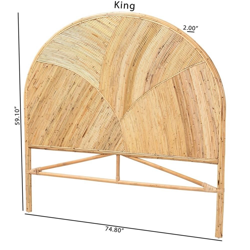 Bowery Hill Bohemian Honey Rattan King Size Standalone Headboard