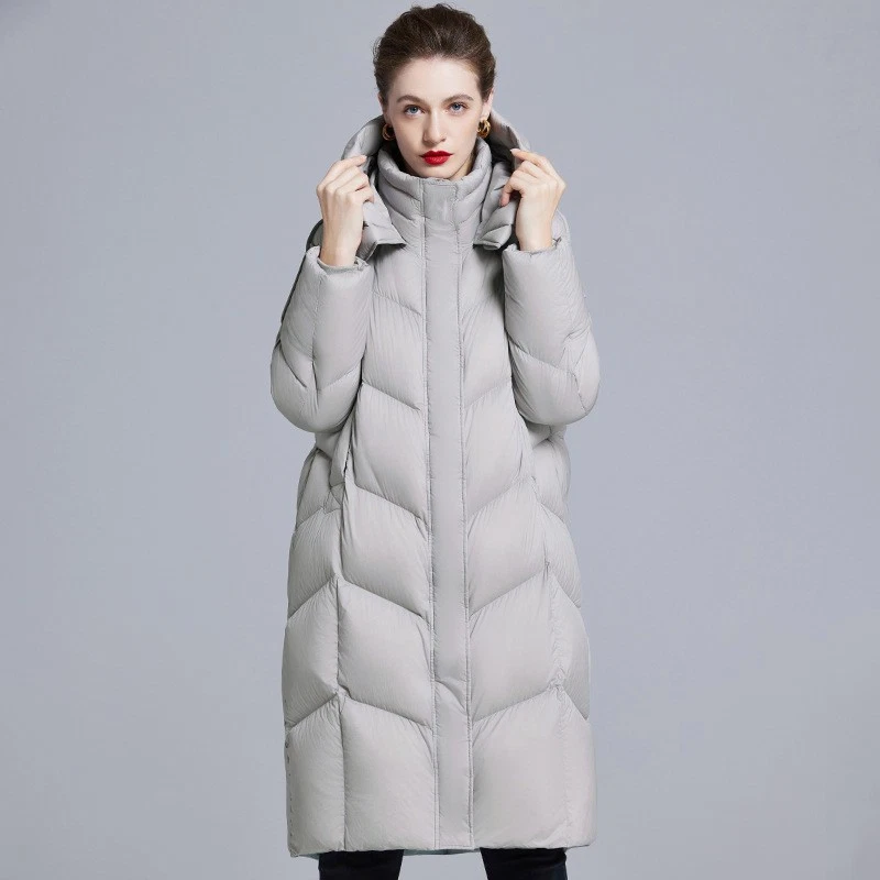 Winter New Korean Women's Long Duck Down Jacket Thickened Loose Large Warm Coat - Image 4 of 4