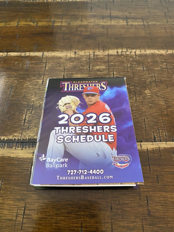 Clearwater Threshers 2026 Florida State League Pocket Schedule 