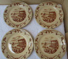4 VTG Wallace China EL RANCHO PATTERN Western Theme 6 1/4
