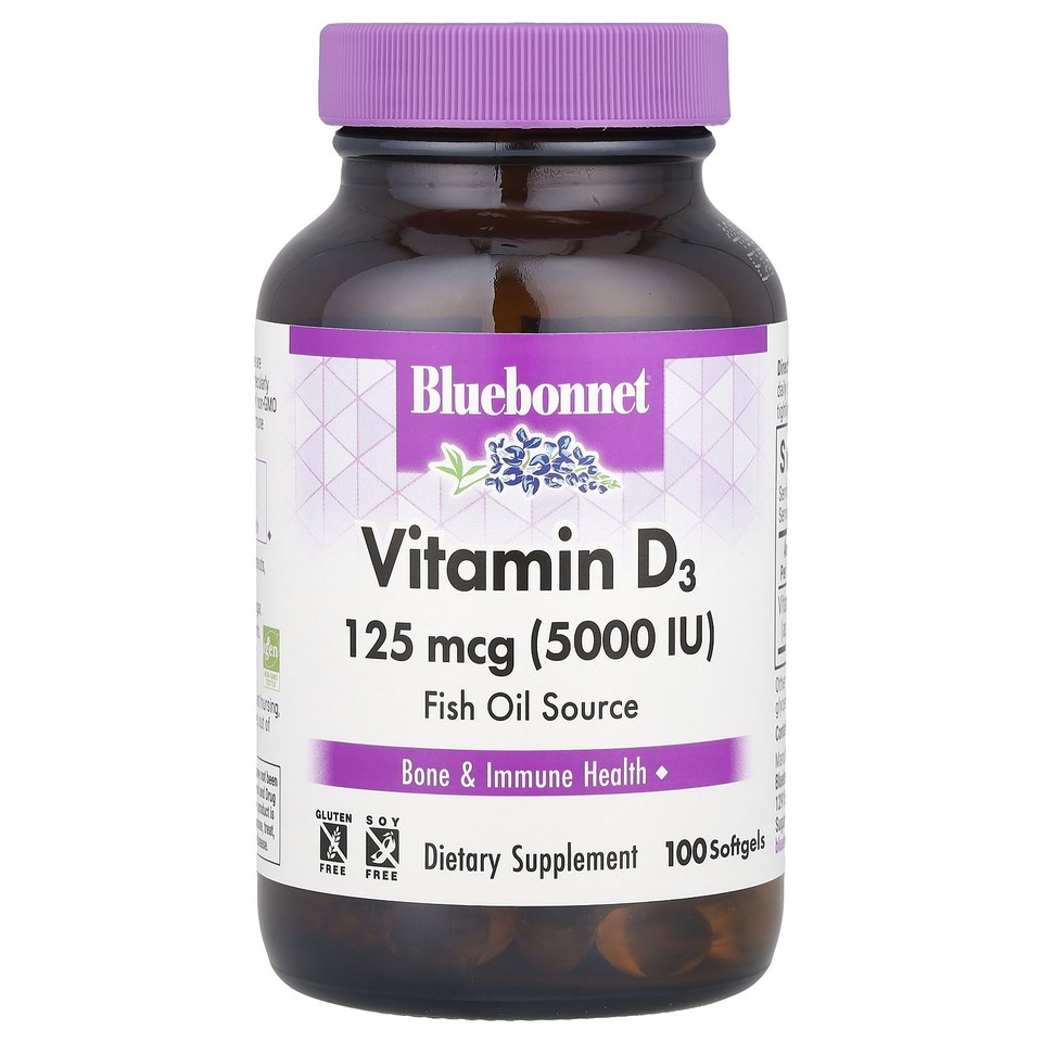 Vitamin D3, 125 mcg (5,000 IU), 100 Softgels