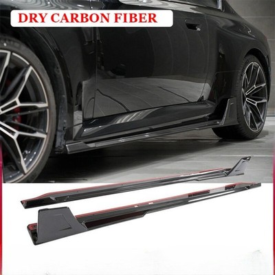 For BMW 2 Series G87 M2 2022UP DRY CARBON FIBER Side Skirt Extention Lip Spoiler