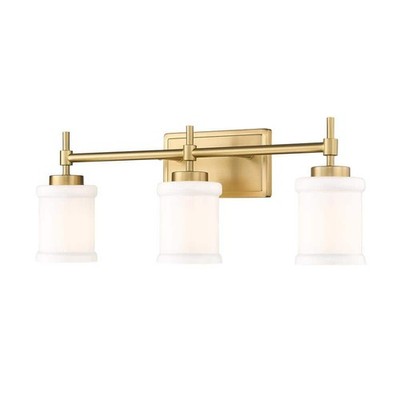Unbranded Cadoc 23.5'' 3-Light Gold Vanity Light Gloss Opal Glass Shade