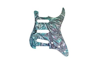 Pickguard Für Stratocaster SSS, 11 Löcher, Vert Marbriert-Guyker