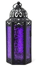 Best VELA LANTERNS 10.5" Purple Gothic Moroccan Candle Lantern Decorative Holder