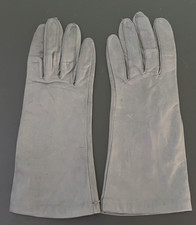 Vintage Gray Leather Gloves Size Large Nylon Lining Made In Philippines