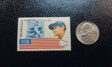 Babe Ruth NY Yankees 1984 Aereo Nicaragua Perforated Stamp RARE ODD