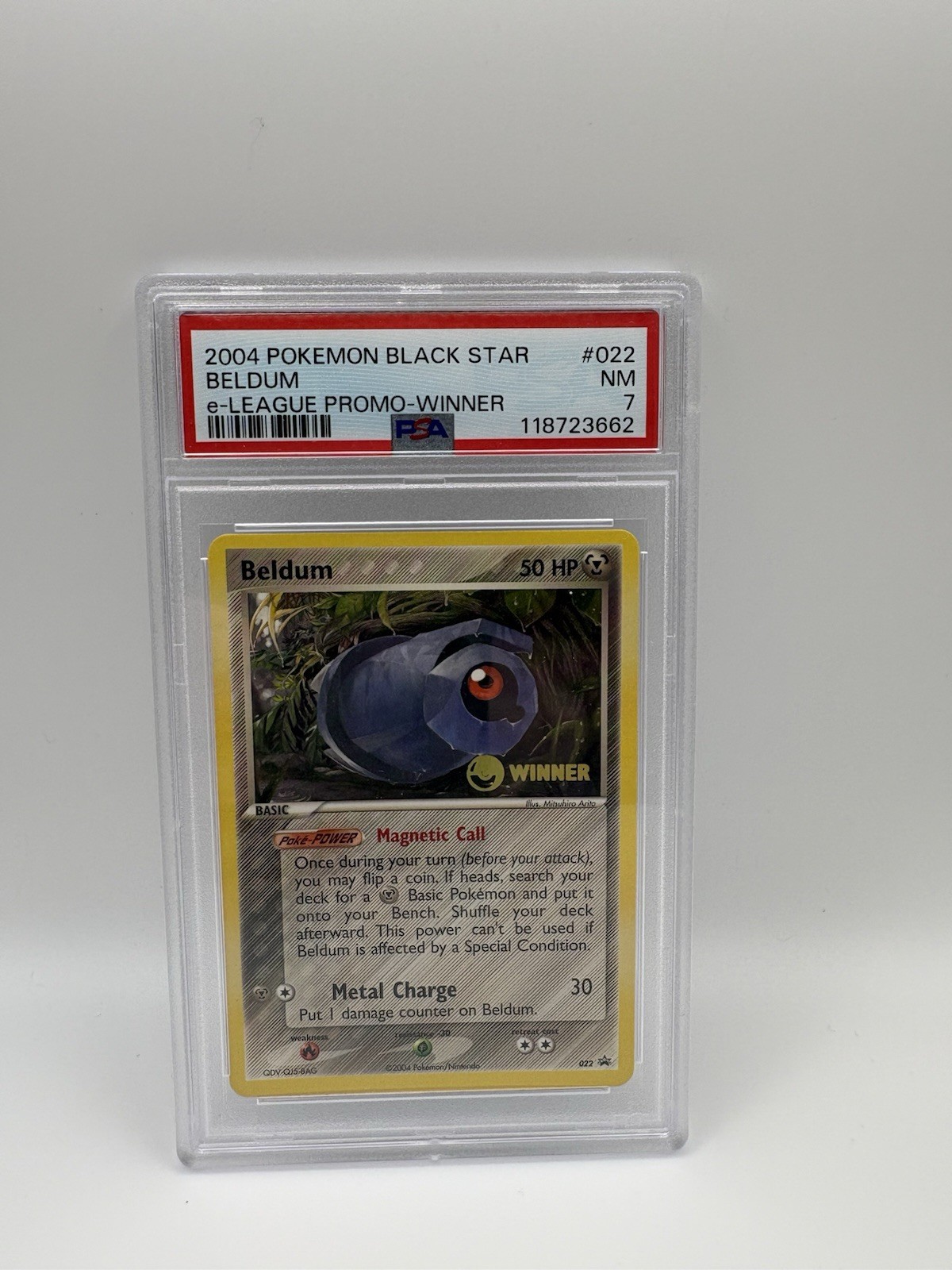 2004 Pokémon Black Star Promo E-League Beldum #22 PSA 7