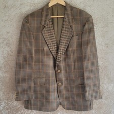Austin Reed Blazer Sport Coat Mens 44L 100 Wool Tweed Houndstooth Lightweight