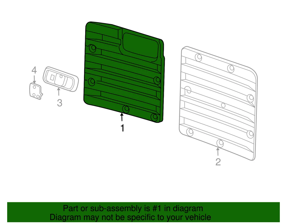 Genuine GM Black Passenger Side Rear Door Trim Panel 23449569 Foto 4 de 4