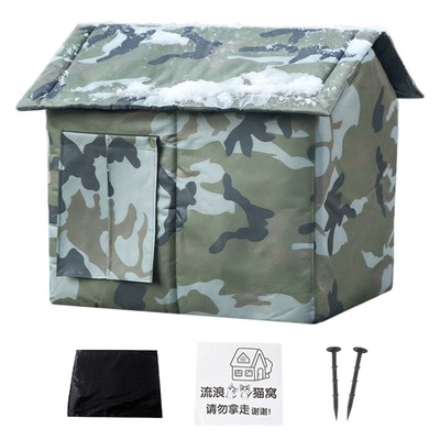 Weatherproof Cat House for Outdoor Pets Kitten Shelter For Feral Cats Tent