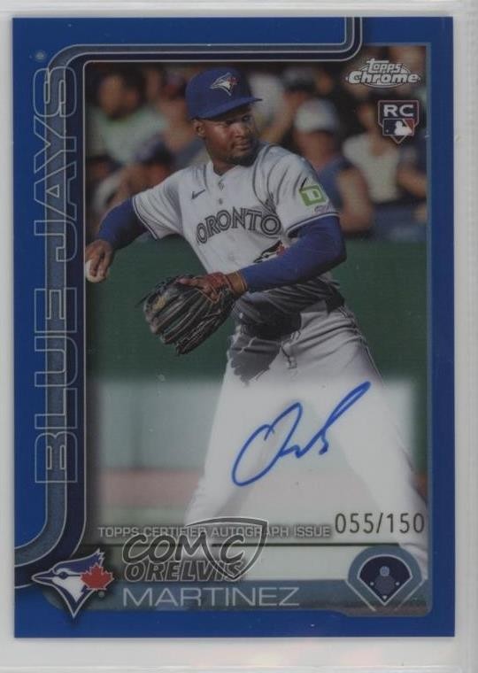 2025 Topps Chrome Rookie Blue Refractor 55/150 Orelvis Martinez #RA-OM Auto RC
