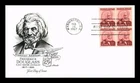 US COVER FREDERICK DOUGLASS 25C PROMINENT AMERICANS FDC BLOCK ARTMASTER