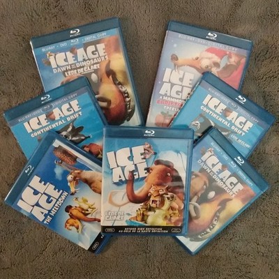 Ice Age 7 Movie Blu-ray Lot Collection Meltdown Dawn Dinosaurs Continental Drift