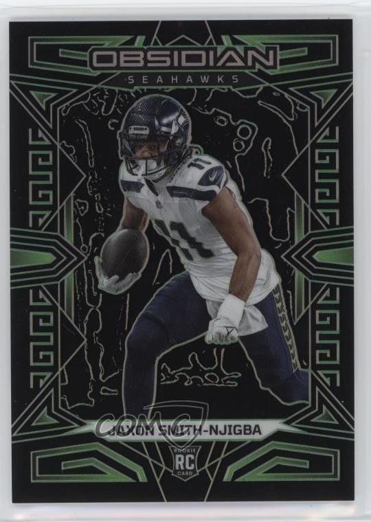 2023 Panini Obsidian Green Electric Etch /25 Jaxon Smith-Njigba #186 Rookie RC