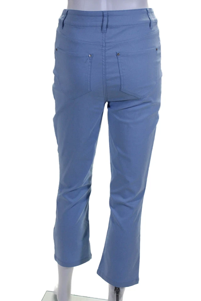 Pantalones para mujer Renuar con cierre de botones cinco bolsillos pierna recta azul talla 4 Foto 3 de 4