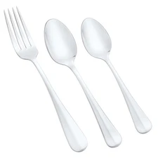 BAGUETTE SERIES - (SIX PIECES SET) - DINNER FORK & DESSERT SPOON & USA TEA SPOON