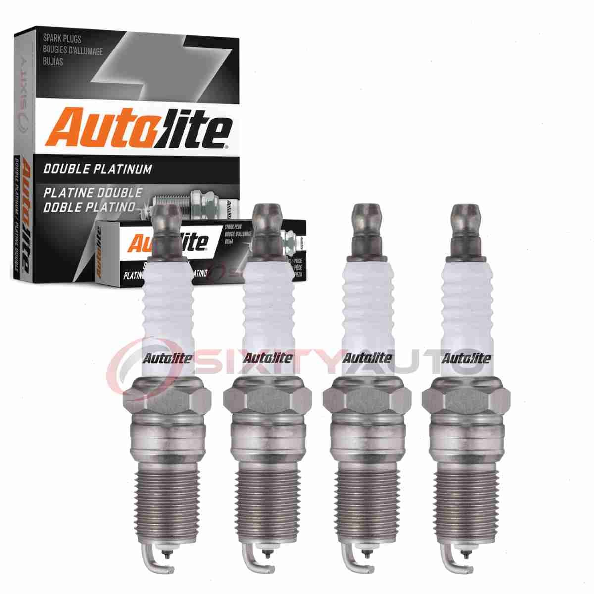 4 pc Autolite Double Platinum Spark Plugs for 1975-1976 Mercury Capri 2.3L ab