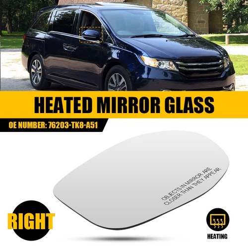 Heated Mirror Glass Right Side W/ Backing for Honda Odyssey 2014 2015 2016 2017
