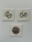 Lot Of 3 1964 Washington Quarters (2) And Kennedy Half Dollar (1) 90% Silver