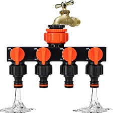 4 Way Tap Connector Hose Pipe Splitter Adapter Water Outdoor Garden Faucet