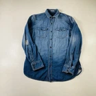 Banana Republic Denim Pearl Snap Shirt Great Fit Men’s Size Medium