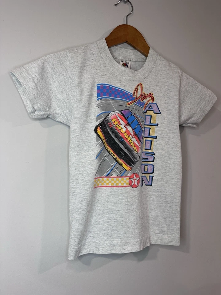 Camiseta de carreras Davy Allison Havoline años 90 rara de colección niños 6-8 puntada única EE. UU. Foto 2 de 4
