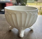 Vtg Milk Glass 4 Footed Bowl 5” Across - 4” High