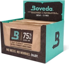 Boveda 75% Two-Way Humidity Control Packs – Size 60 – 12 Pack – Fix Major 