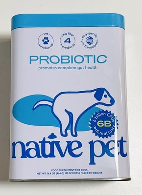 Native Pet Probiotic Powder for Dogs 16.4 oz 120 Scoops EXP 12/2027 NEW SEALED!!