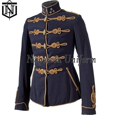 Hungarian Hussar Regiment Jacket, Hussar Officer Jacket, Navy Blue Wool Jacket