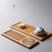 Exquisite Workmanship Tea Tray Hollow Grid Design Keeps Workspace Neat