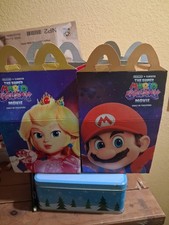McDonalds Happy Meal Super Mario Galaxy Movie Box Only Mario Peach Set x2 READ