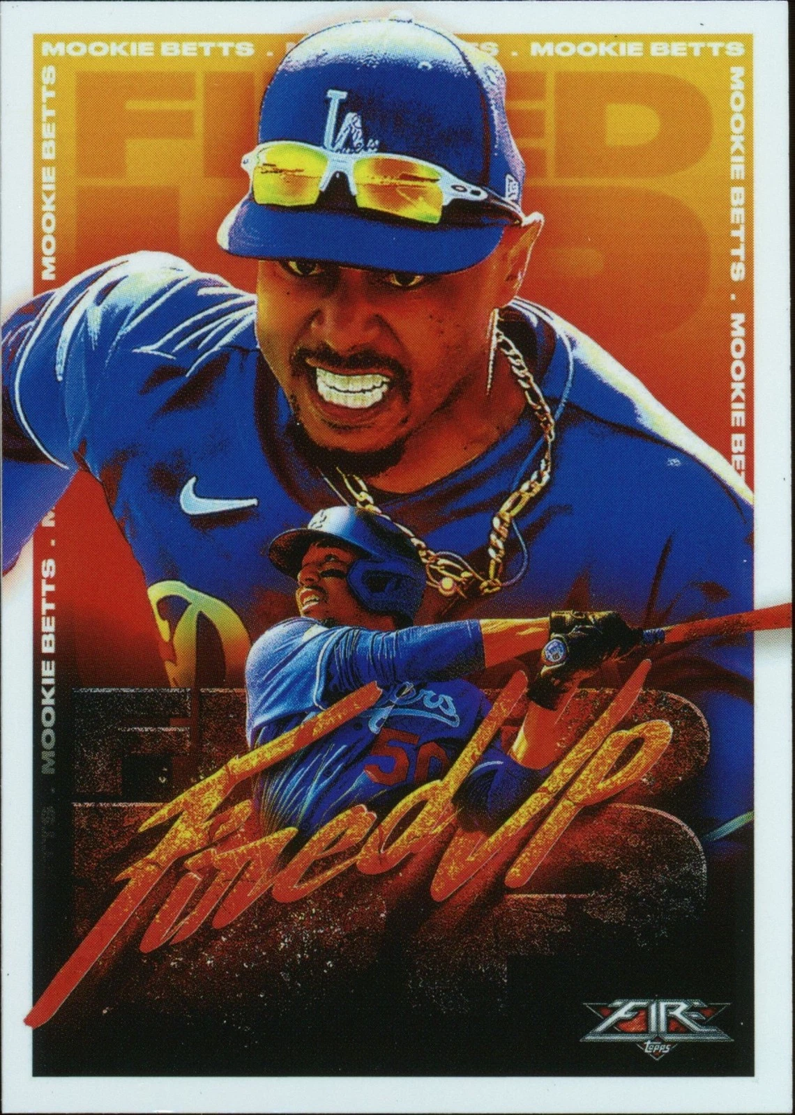 2020 Topps Fire Mookie Betts FIU-12 Fired Up