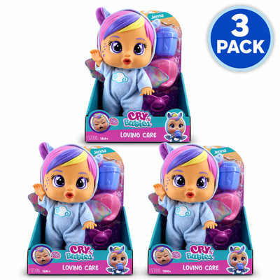 Cry Babies Loving Care Baby Doll Unicorn Theme 3 Pack New