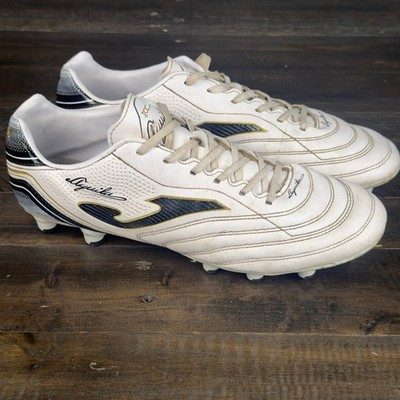 Joma Aguila White Black Gold Soccer Cleats Mens 8.5 AGUS2202FG Firm Ground Boots