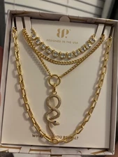 *UNICORN ALERT! Bomb Party Luxe Layers Necklace 2025  **SNAKE** on Gold NK71738