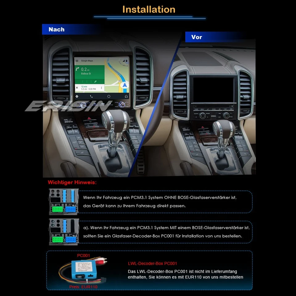 8,4" 64GB 8-Kern Android 14 DAB+ Autoradio Navi PORSCHE CAYENNE CarPlay WiFi USB - Bild 3 von 4