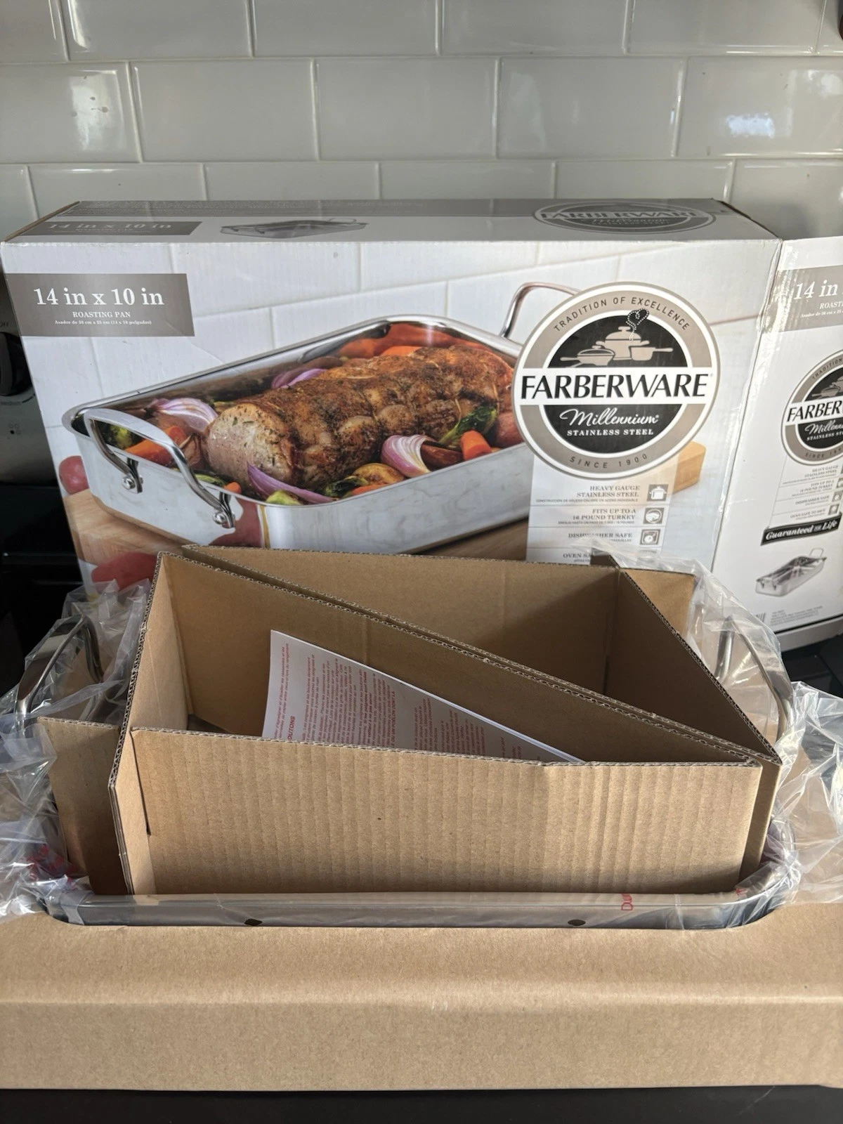 Farberware Roasting Pan 14 X 10 Inches Stainless Steel
Opens in a new window or tab