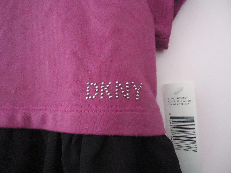  GIRLS BLACK & PINK SUMMER DRESS MADE BY DKNY / SIZE 5 / ZIPPER BACK CLOSURE - Image 2 of 4
