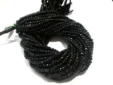 1 nici naturalne czarne spinel rondelle fasetowane koraliki 3-4 mm 12 cali czarny spinel