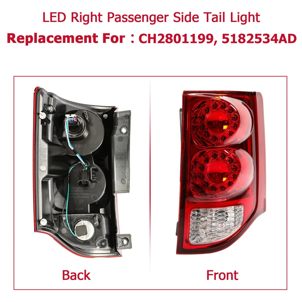 For 2011-2020 Dodge Grand Caravan LED Tail Light Brake Lamp Passenger Side - Image 4 of 4