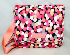 VERA BRADLEY Lighten Up Slim Flap Crossbody Bag Pixie Confetti Pink White Nylon