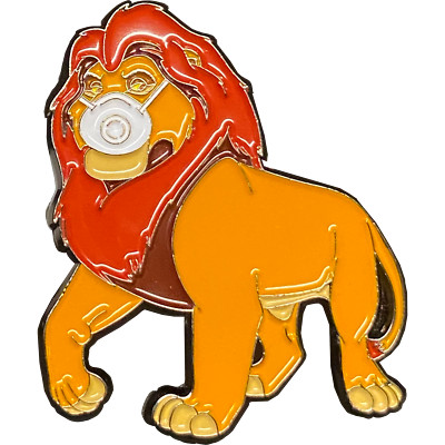 Simba parody mask pin with dual pin posts inspired by Disney Lion King DL2-08 ZQ