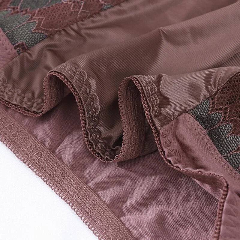 Sexy calzoncillos bragas bragas lencería satinada encaje empalme calzoncillo sin costuras para dama Foto 3 de 4