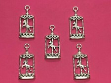 Tibetan Silver Carousel Horse Charms - pack of 5 