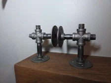 Industrial pipe bookends set of 2 steampunk urban industrial pipe decor