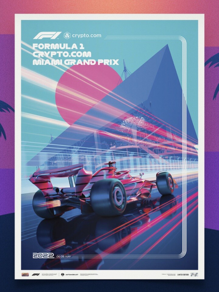 *ÉDITION LIMITÉE /2022* F1 Miami Grand Prix Affiche /2022 LE GP