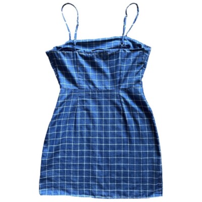 blue and white plaid mini dress Vestido Mini Countryside Cutie Plaid - Azul